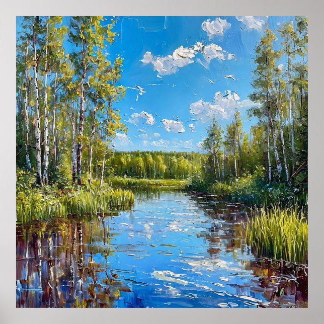 🌲 Décoration murale de forêt estivale Cadeau de d (Devant)
