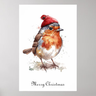 Décoration murale de Noël Robin aquarelle
