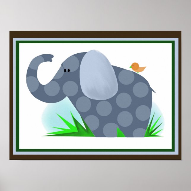 Décoration murale de nursery safari éléphant (Devant)