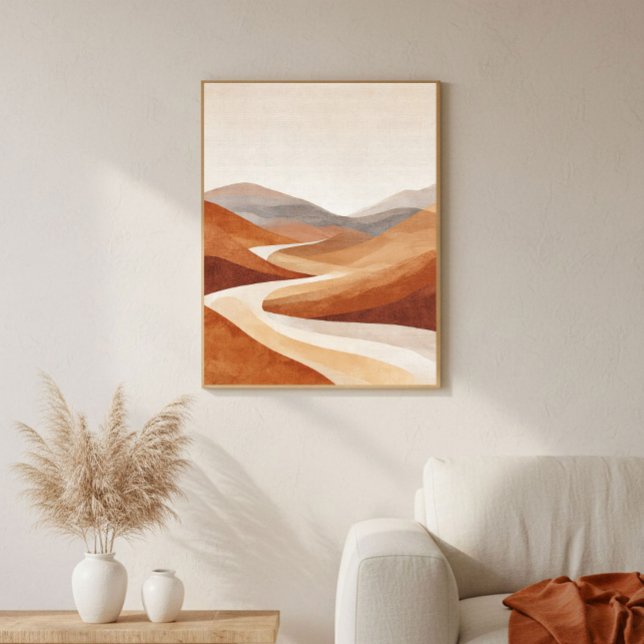 Décoration murale de paysage minimaliste en terre  (Créateur téléchargé)