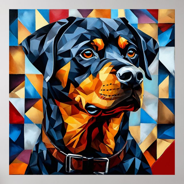 🐾 Décoration murale en mosaïque de chien Rottweil (Devant)