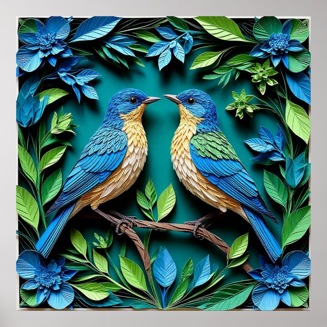 🎁 Décoration murale en papier artisanal Deux Oise (Devant)