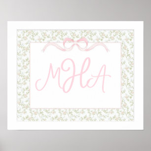 Décoration murale monogramme fille, monogramme flo