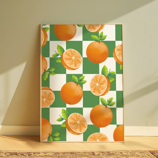 Décoration Murale Orange Damier Fruit Aesthetic (Créateur téléchargé)