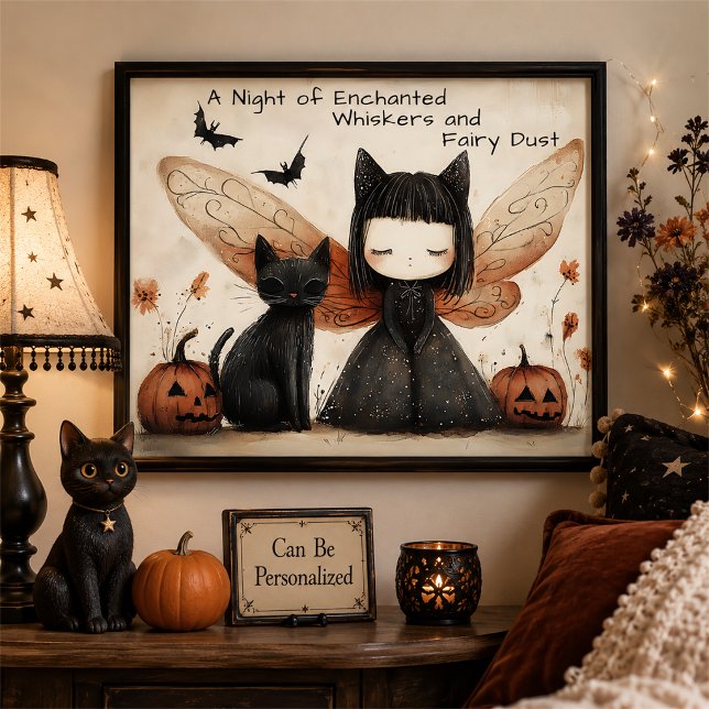 Décoration murale personnalisée de fée et de chat  (Créateur téléchargé)