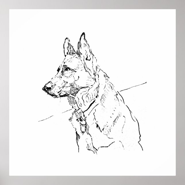 Décoration murale pour amateur de chiens, Berger a (Devant)
