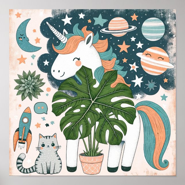 Décoration murale pour chambre d'enfants : Licorne (Devant)