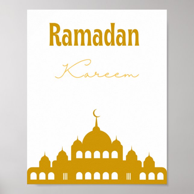 Décoration murale "Ramadan Kareem" dorée (Devant)