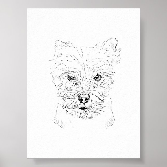 Décoration murale Terrier du Yorkshire, Dessin au  (Devant)