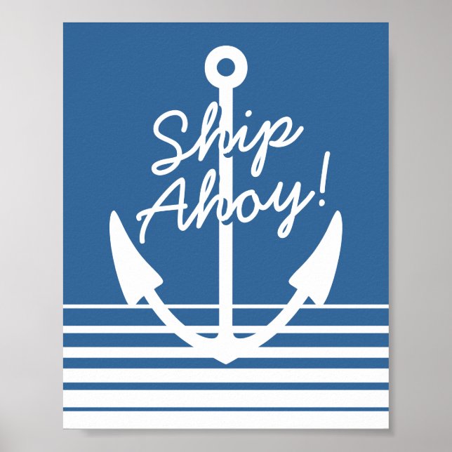 Décoration nautique affiche murale | Navire Ahoy a (Devant)