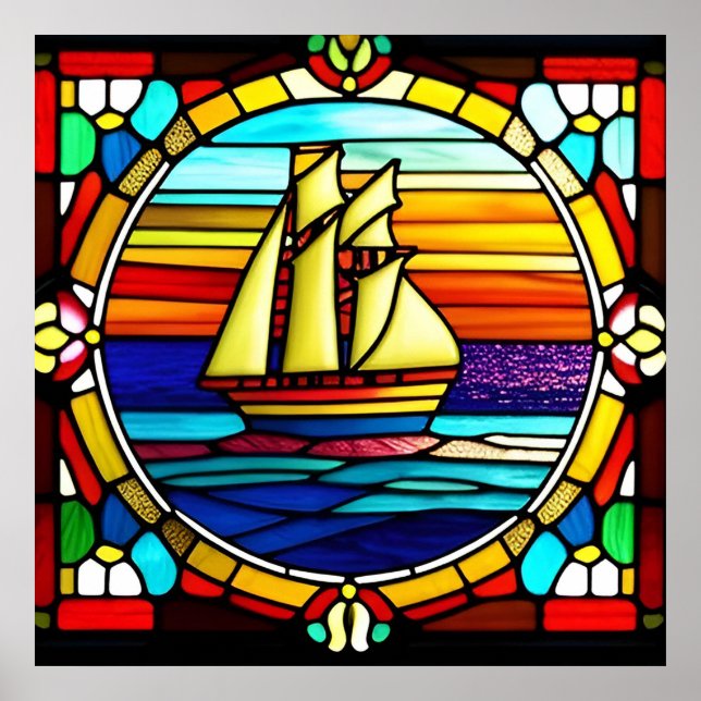 ⛵ Décoration nautique de coucher de soleil pour st (Devant)