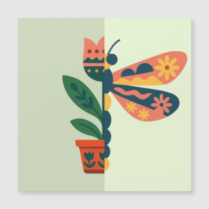 Décoration papillon colorée avec éléments floraux
