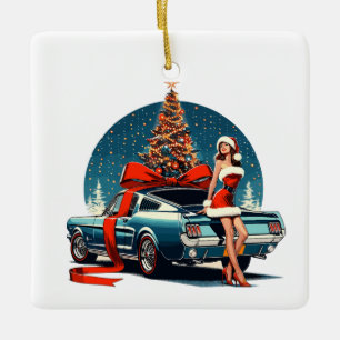 décoration sapin noël vintage mustang 66