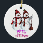 Décoration Snowman Joyeux Arbre de Noël Ornements<br><div class="desc">Décoration de bonhomme de neige Joyeux ornements d'arbre de Noël. Décor de Noël pour votre arbre de noël ou un décor de maison de foi et bénédiction pour n'importe quel jour de l'année. Magnifiquement conçu ornement de foi gardait un décor de maison avec Snowman et d'autres images magnifiquement incorporées.. Décorez...</div>