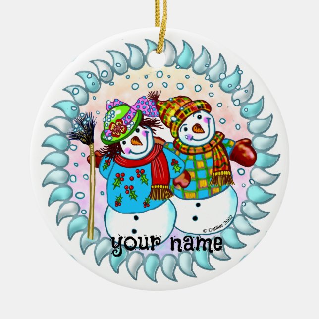 Décorations de couple bonhomme de neige (Devant)