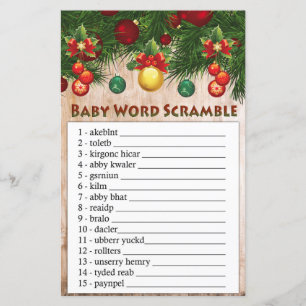 décorations de noël Baby word scramble jeu