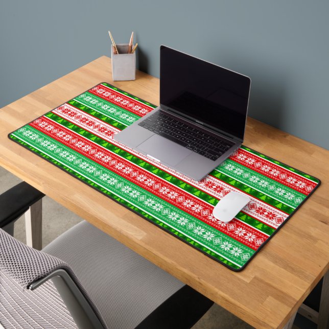 DÉCORATIONS DE NOËL DESIGN ROUGE BLANC VERT (Bureau 2)