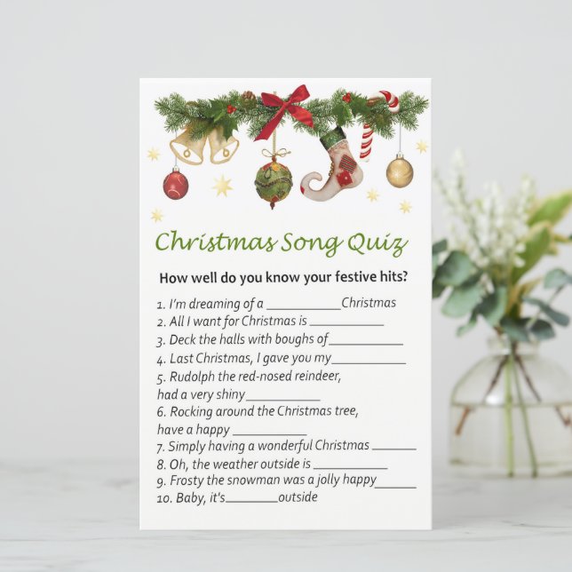 Décorations de Noël jeu de chansons de Noël (Debout devant)