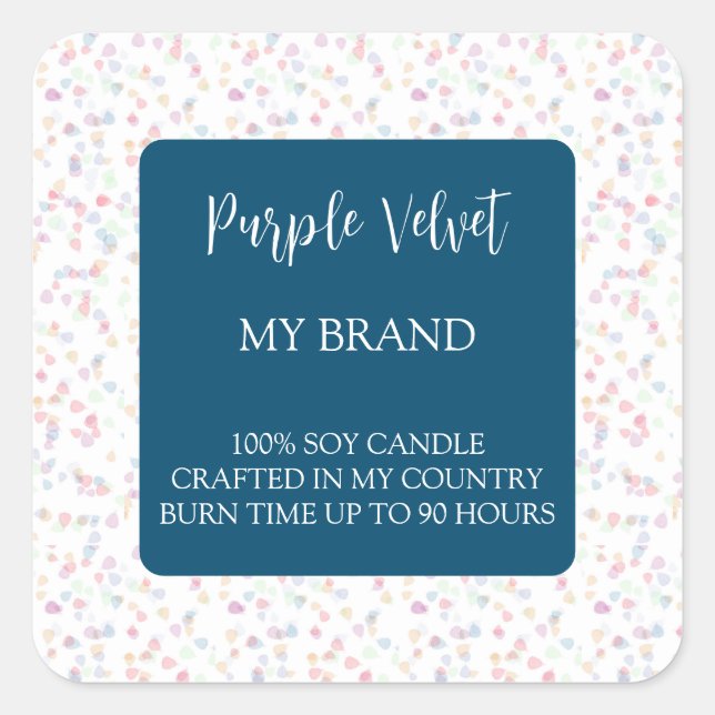 Decorative Candle Label Square Sticker (Devant)