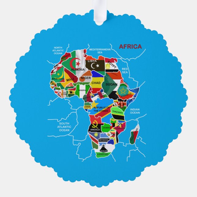 Décorative Carte de l'Afrique avec drapeaux (Verso)