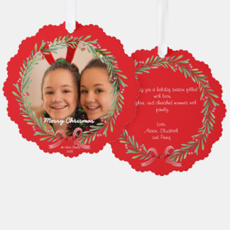 Décorative Carte de voeux photo d'ornement de Joyeux Noël