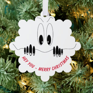 Décorative Carte d'ornement de Noël drôle avec yeux de curios
