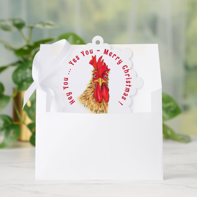 Décorative Carte d'ornement de Noël du coq drôle (Enveloppe)