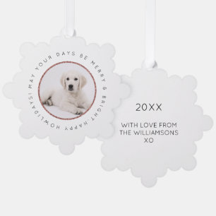 Décorative Carte d'ornement de Noël photo de chien personnali
