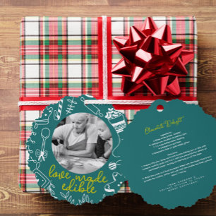 Décorative Carte d'ornement de Noël photo verte de vacances