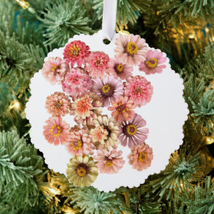Décorative Carte d'ornement en papier collage Zinnia