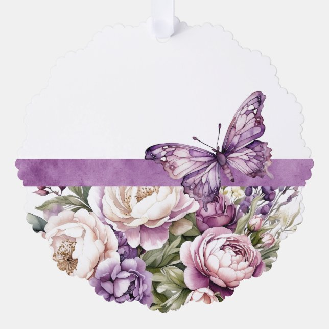 Décorative Carte d'ornement en papier de couleur violet (Recto)