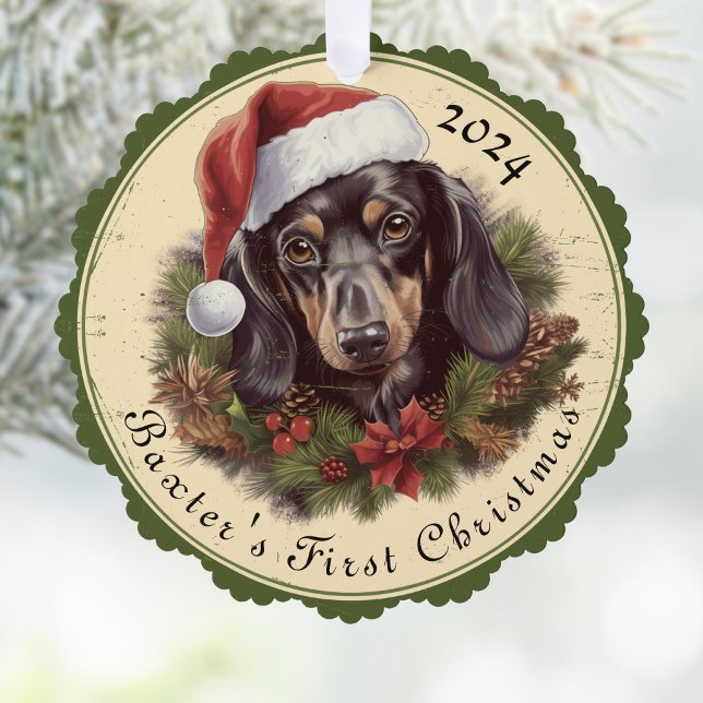 Décorative Carte d'ornement en papier de Noël Dachshund (Créateur téléchargé)