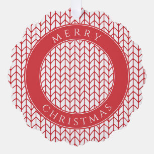 Décorative Carte d'ornement en papier festonné RED LINE KNIT