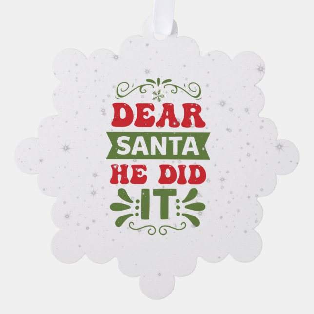 Décorative Carte d'ornement papier - Drôle Citation de Noël. (Recto)