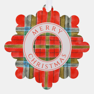 Décorative Carte d'ornement papier MAC BAIN TARTAN Snowflake