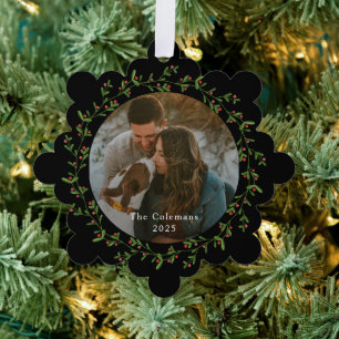 Décorative Dainty Wreath Photo Orament Carte de Noël