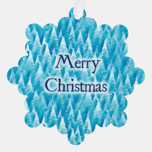 Décorative Forêt fractale bleue - Carte de Noël