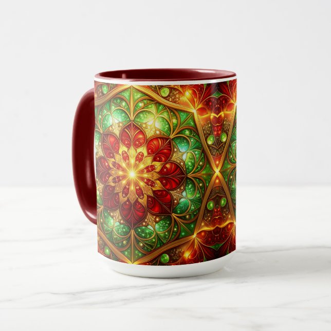 Decorative Red Green Holiday Mug (Devant gauche)