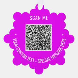Décorative Votre code QR Texte personnalisé Carte d'ornement 