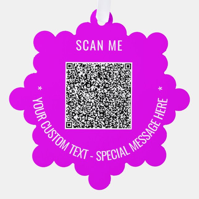 Décorative Votre code QR Texte personnalisé Carte d'ornement  (Recto)