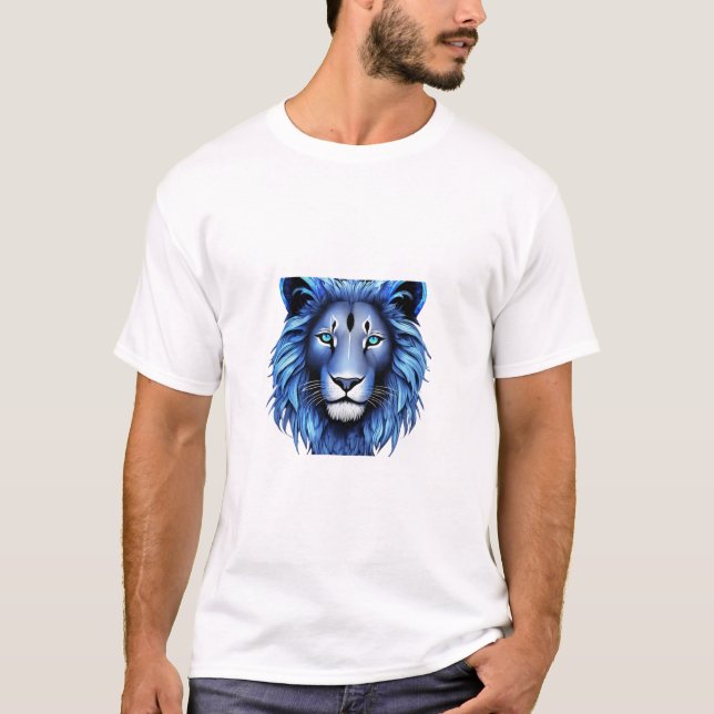 Décors majestueux de T-shirts Lion géométriques (Devant)