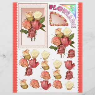 Découpage 3D - Floriade - Bouquet de roses