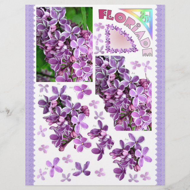 Découpage 3D - Floriade - Fleurs de jardin Lilac (Devant)