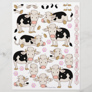 Découpage 3D - Vaches Bébé moo mignonnes