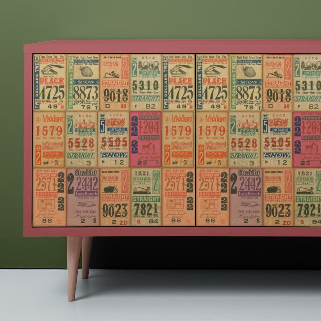 Découpage De Course De Cheval Ou Papier D'Envelopp (Your design may be smaller or larger depending on the size of your furniture)