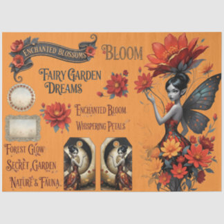 Découpage Fée Fleur Caprice Papier de soie