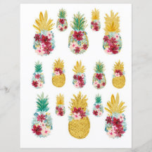 Découpe colorée d'ananas pour scrapbook & Journal