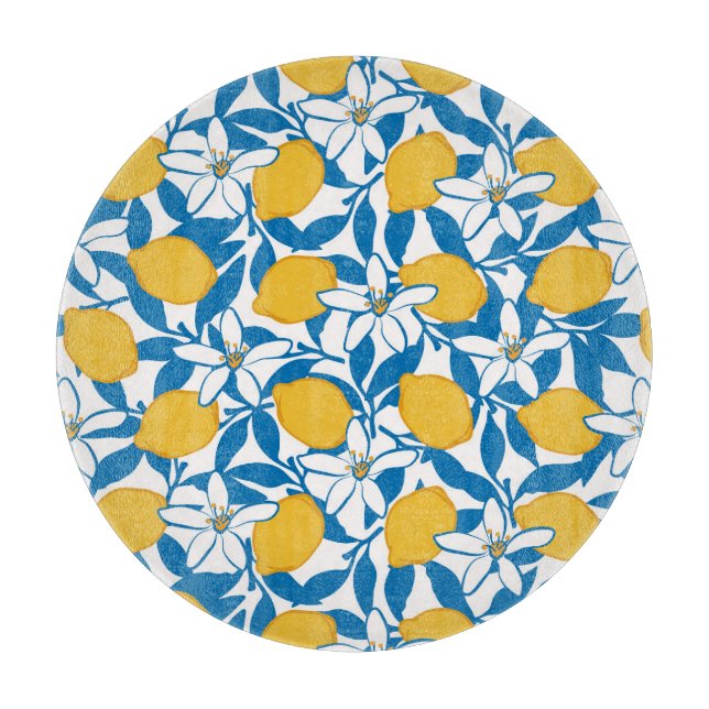 Découper Croquis de citron floral à la main - Planche à déc (Devant)