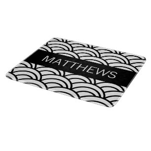 Découper Motif de vague noir et blanc Nom de la planche à d