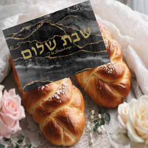Découper Planche à Challah en Agate Noire Élégante
